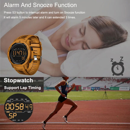 Calorie Pedometer Alarm Clock Waterproof Multifunctional Mountain Sports Shockproof Smartwatch(Red)-garmade.com