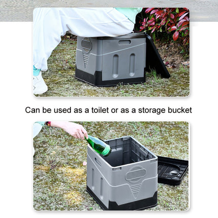 Car Folding Portable Toilet Outdoor Emergency Mobile Toilet(Pure Black)-garmade.com