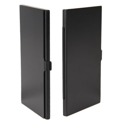 1SD+ 8TF Aluminum Micro SD Cards Holder Pin Storage Box 9 solts for SD/ SIM/TF Memory Card(Black)-garmade.com