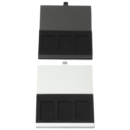 3SD Aluminum Alloy Memory Card Case Card Box Holders(Black)-garmade.com