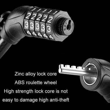 Mountain Bike Riding Anti-theft Key Combination Lock, Size: Upgrade Positioning(Black)-garmade.com