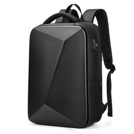 EVA Hard Shell Expandable Laptop Backpack with USB Port Multifunctional Business Travel Backpack(Black)-garmade.com