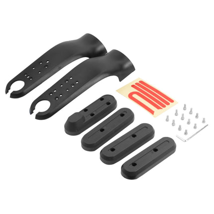 For Xiaomi M365 / PRO / 1S Skateboard Accessories Front Fork Plastic Protection Cover Reflecting Bar Set(Black)-garmade.com