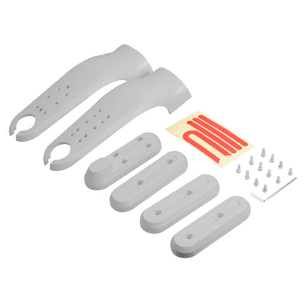 For Xiaomi M365 / PRO / 1S Skateboard Accessories Front Fork Plastic Protection Cover Reflecting Bar Set(White)-garmade.com