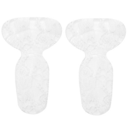 1pair 2 in 1 Half Size Forefoot Pad Anti-drop Sandal Heel Sticker(White Color Silicon Silk)-garmade.com