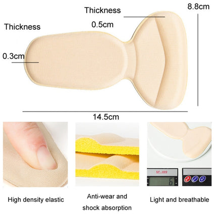 1pair 2 in 1 Half Size Forefoot Pad Anti-drop Sandal Heel Sticker(Yellow Silicon Silk)-garmade.com