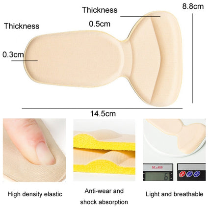 1pair 2 in 1 Half Size Forefoot Pad Anti-drop Sandal Heel Sticker(Black Silicon)-garmade.com