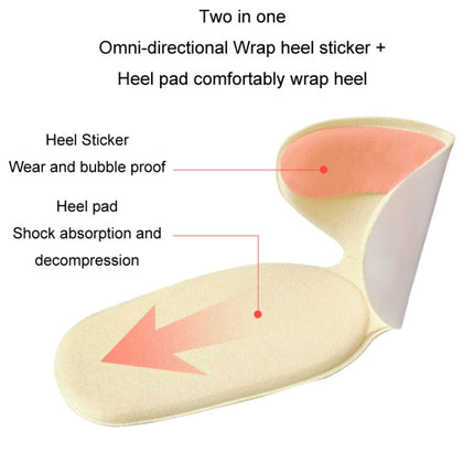 1pair 2 in 1 Half Size Forefoot Pad Anti-drop Sandal Heel Sticker(Pink Silicon)-garmade.com