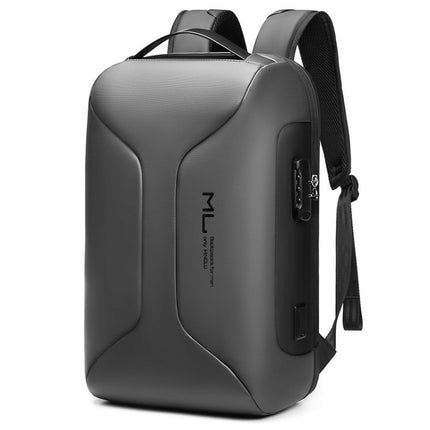 Business Large Capacity Travel Bag Multifunctional Waterproof Laptop Backpack With USB Port(Light Grey)-garmade.com