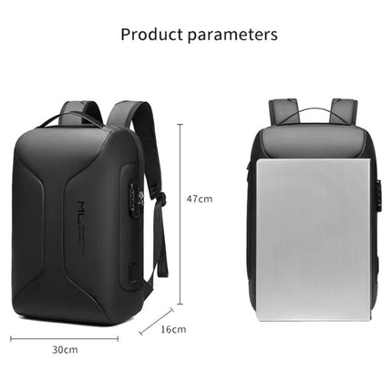 Business Large Capacity Travel Bag Multifunctional Waterproof Laptop Backpack With USB Port(Black)-garmade.com