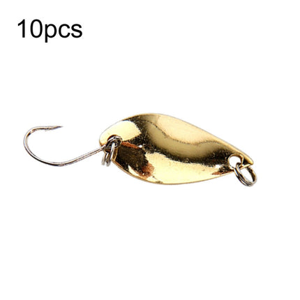 10pcs 3.5g Single Hook Spoon Type Horse Mouth Melon Sequins False Lures Fishing Lures(Gold)-garmade.com