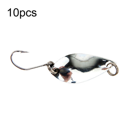 10pcs 2.5g Single Hook Spoon Type Horse Mouth Melon Sequins False Lures Fishing Lures(Silver)-garmade.com