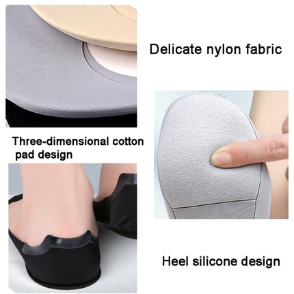 1pair Women Foot Arch Invisible Shallow Boat Socks Shock-absorbing Low-top Socks(Grey)-garmade.com