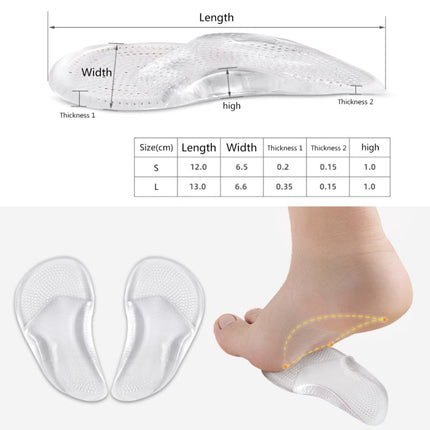 1pair Flat Feet Arch Support Shoe Insoles Adhesive Reusable Arch Cushions, Size: S 35-40(Flannel Black)-garmade.com