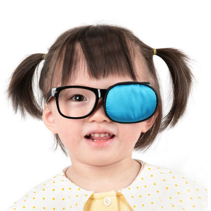 Children Silk Blackout Monocular Strabismus Training Corrective Eye Mask, Color: Navy Blue-garmade.com