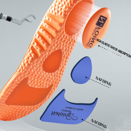 Boost Sports Insole Increased Shock Absorption Deodorant Super Soft Bottom Insole Gold 2.5cm(39-40)-garmade.com