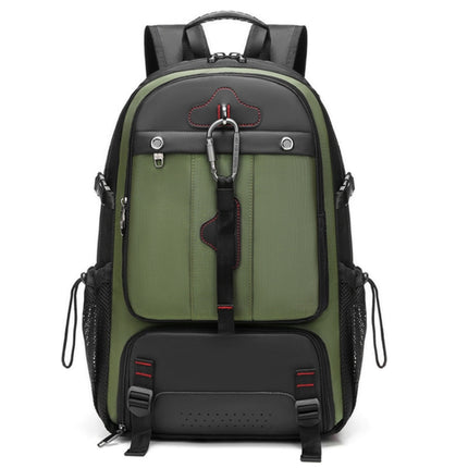 Large-capacity Expandable Shoe Compartment Backpack Camping Travel Bag with USB Port, Size: 50L(Green)-garmade.com