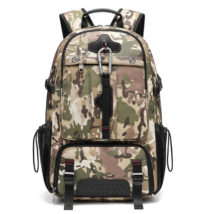 Large-capacity Expandable Shoe Compartment Backpack Camping Travel Bag with USB Port, Size: 50L(Full-camouflage)-garmade.com