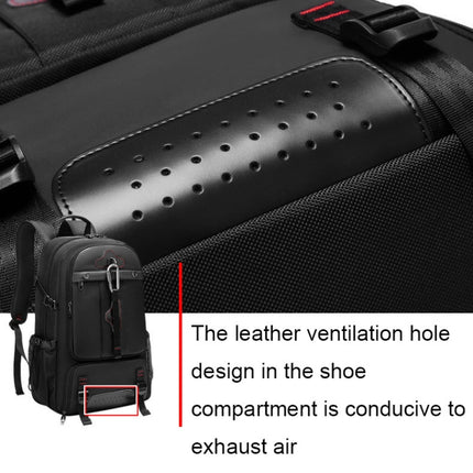 Large-capacity Expandable Shoe Compartment Backpack Camping Travel Bag with USB Port, Size: 80L(Black)-garmade.com