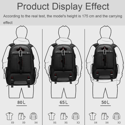 Large-capacity Expandable Shoe Compartment Backpack Camping Travel Bag with USB Port, Size: 80L(Campaign)-garmade.com