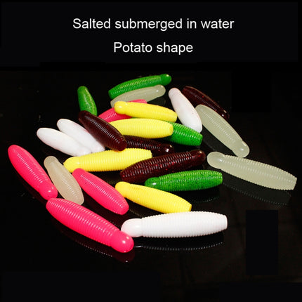 10pcs 5cm Roadrunner Soft Bait With Salt Sinker Potato Bee Nymph Lures(White)-garmade.com