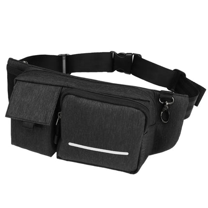 Multifunctional Waterproof Waist Bag Outdoor Casual Crossbody Bag(Black)-garmade.com