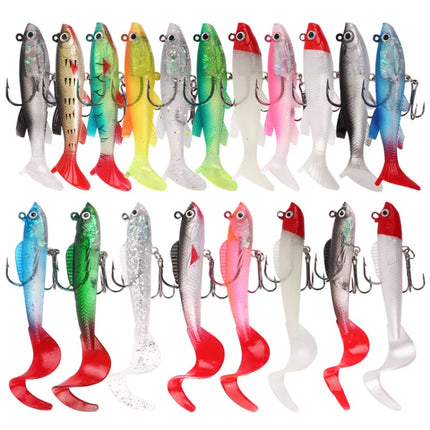 5pcs Roadrunner Soft Lures Leadheads Luminous Lures(White T Tail)-garmade.com