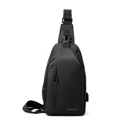 WEPOWER Men Chest Bag Casual Splashproof Backpacks(Black)-garmade.com
