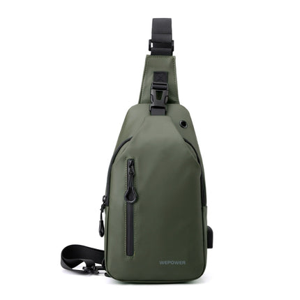 WEPOWER Men Chest Bag Casual Splashproof Backpacks(Army Green)-garmade.com
