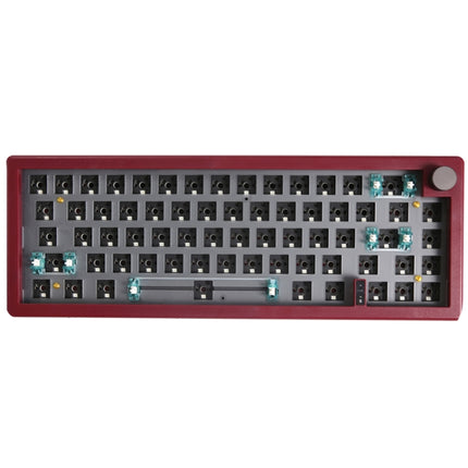 67 Keys Three-mode Customized DIY With Knob Mechanical Keyboard Kit Supports Hot Plug RGB Backlight, Color: Claret-garmade.com