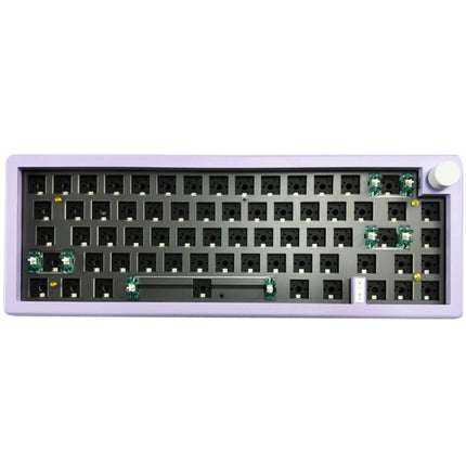 67 Keys Three-mode Customized DIY With Knob Mechanical Keyboard Kit Supports Hot Plug RGB Backlight, Color: Purple-garmade.com