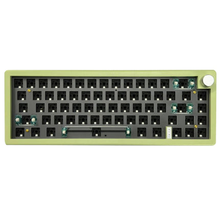 67 Keys Three-mode Customized DIY With Knob Mechanical Keyboard Kit Supports Hot Plug RGB Backlight, Color: Green-garmade.com