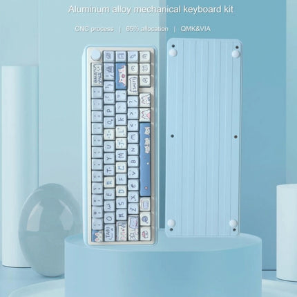 68 Keys 5-sided Heat Rise PBT Personalized Keycaps(Blue)-garmade.com