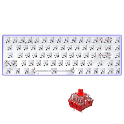 Dual-mode Bluetooth/Wireless Customized Hot Swap Mechanical Keyboard Kit + Red Shaft, Color: Purple-garmade.com
