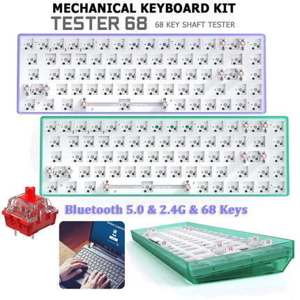Dual-mode Bluetooth/Wireless Customized Hot Swap Mechanical Keyboard Kit + Red Shaft, Color: White-garmade.com