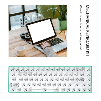 Dual-mode Bluetooth/Wireless Customized Hot Swap Mechanical Keyboard Kit + Red Shaft, Color: Green-garmade.com