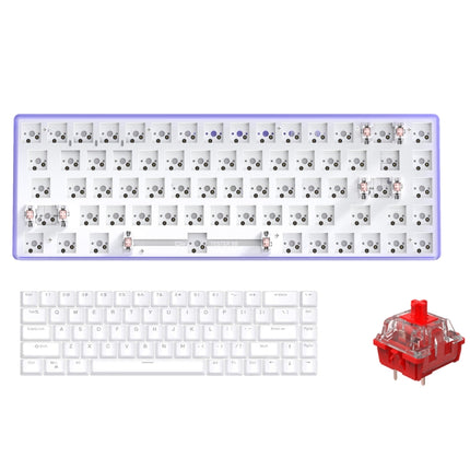 Dual-mode Bluetooth/Wireless Customized Hot Swap Keyboard Kit + Red Shaft + Keycap, Color: Purple-garmade.com