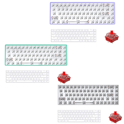 Dual-mode Bluetooth/Wireless Customized Hot Swap Keyboard Kit + Red Shaft + Keycap, Color: Purple-garmade.com