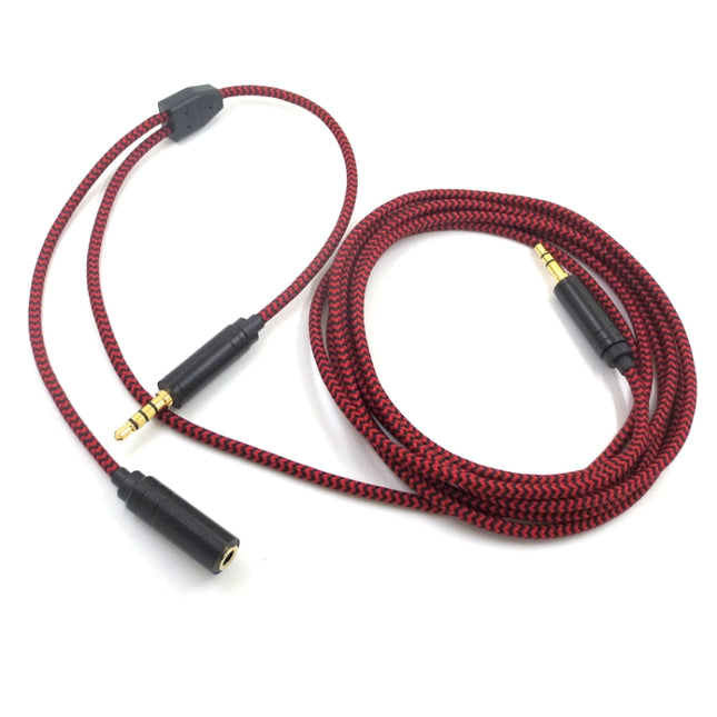 3.5mm Voice Party Live Recording Audio Cable Mobile Game Projection Computer Chat Link Cable(Red Black)-garmade.com