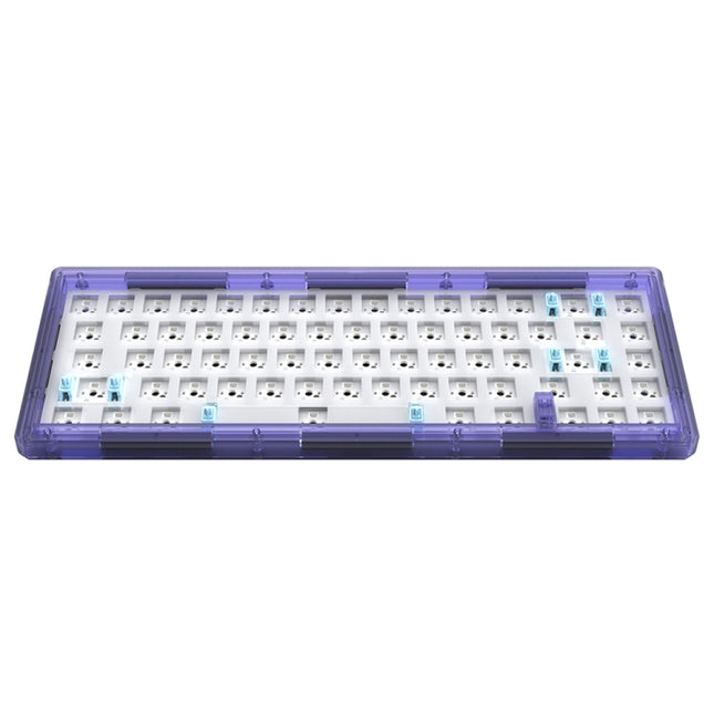 Hot Swap Shaft Wired RGB Back Light Customized Mechanical Keyboard Kit(Purple Transparent)-garmade.com