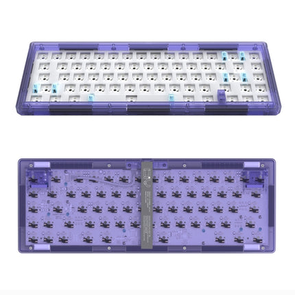 Hot Swap Shaft Wired RGB Back Light Customized Mechanical Keyboard Kit(Purple Transparent)-garmade.com