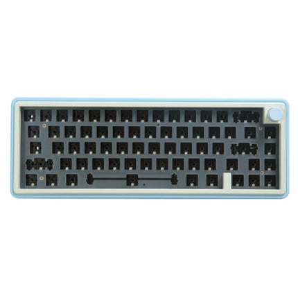 Bluetooth Wireless 3-mode RGB Backlit Gaming Mechanical Keyboard Aluminum Alloy Kit(Light Blue)-garmade.com