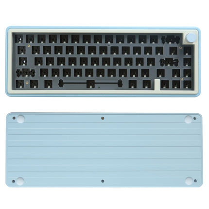 Bluetooth Wireless 3-mode RGB Backlit Gaming Mechanical Keyboard Aluminum Alloy Kit(Light Blue)-garmade.com