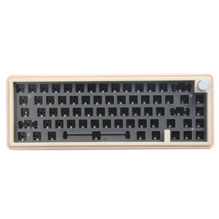Bluetooth Wireless 3-mode RGB Backlit Gaming Mechanical Keyboard Aluminum Alloy Kit(Pink)-garmade.com