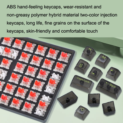 100 Keys Customized Gaming Wired Mechanical Keyboard Transparent Keycap Green Shaft (Black)-garmade.com