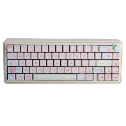 Bluetooth Wireless 3-mode RGB Backlit Gaming Mechanical Keyboard Aluminum Alloy Kit + Keycap(Pink)-garmade.com