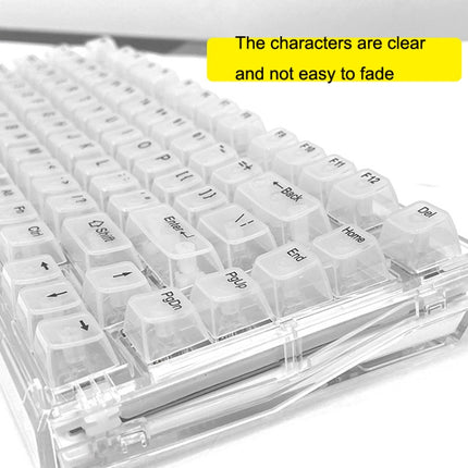 130 Keys MDA Height Mechanical Keyboard Transparent Keycap(Black Transparent)-garmade.com