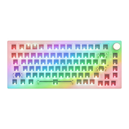 82 Keys Bluetooth Wireless 3-mode RGB Hot-plug Customized Mechanical Keyboard Kit(White Transparent)-garmade.com