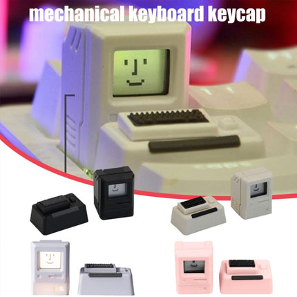 Mechanical Keyboard MAC Retro Light Transmission Keycap(Black)-garmade.com