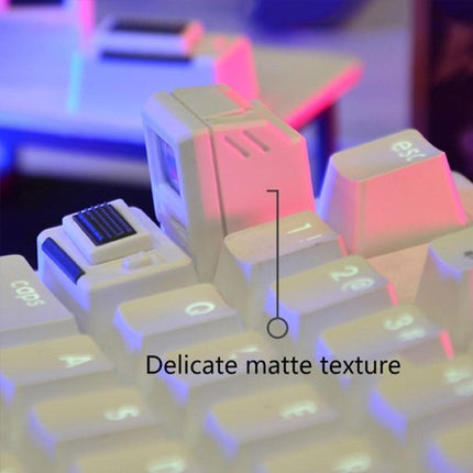 Mechanical Keyboard MAC Retro Light Transmission Keycap(Pink)-garmade.com